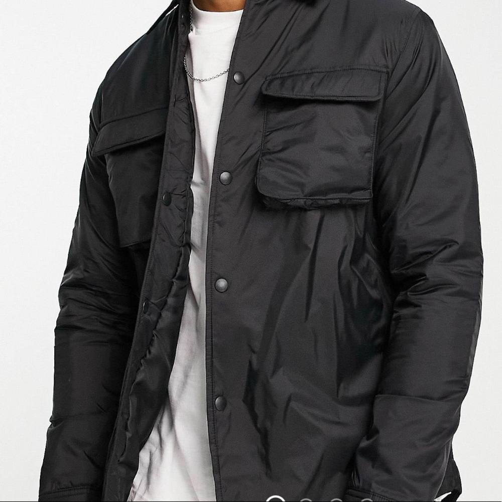 Jack and Jones Core double pocket windbreaker in black